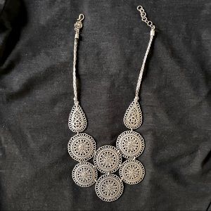 Medallion Silver Sparkle Necklace